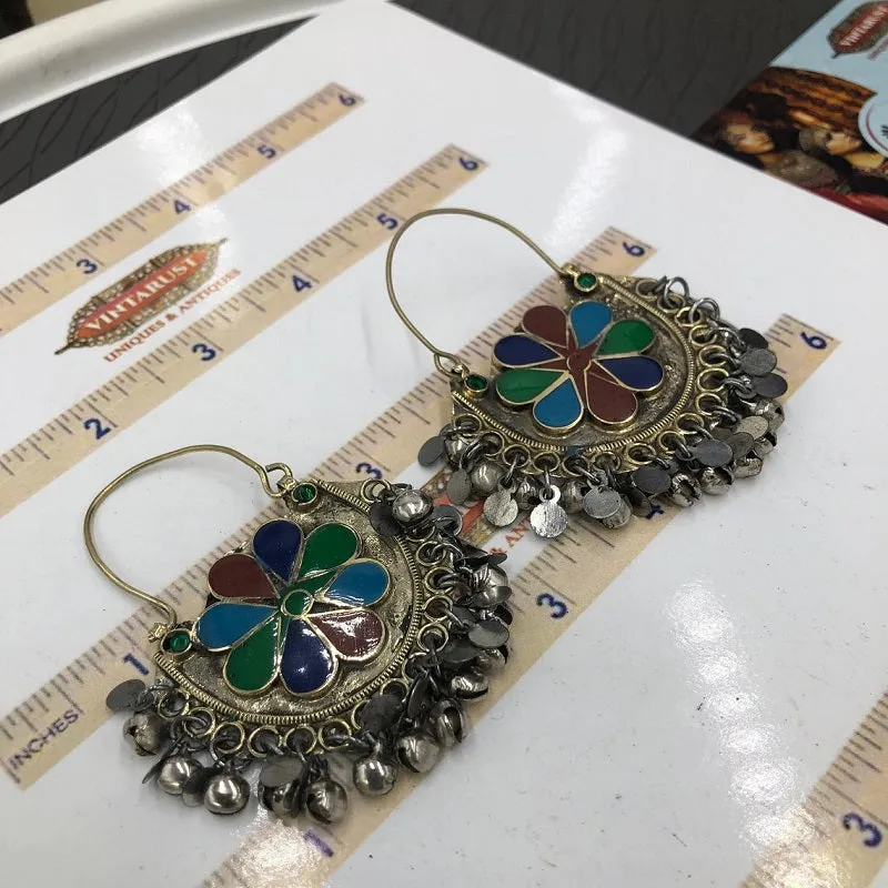 Vintage Multicolor Light Weight Hoop Earrings