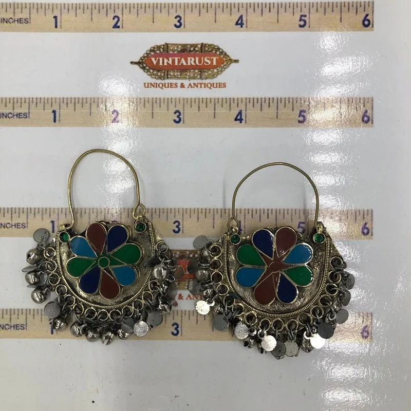 Vintage Multicolor Light Weight Hoop Earrings