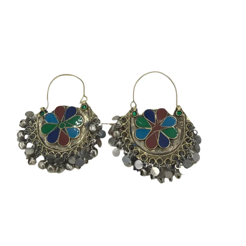 Vintage Multicolor Light Weight Hoop Earrings