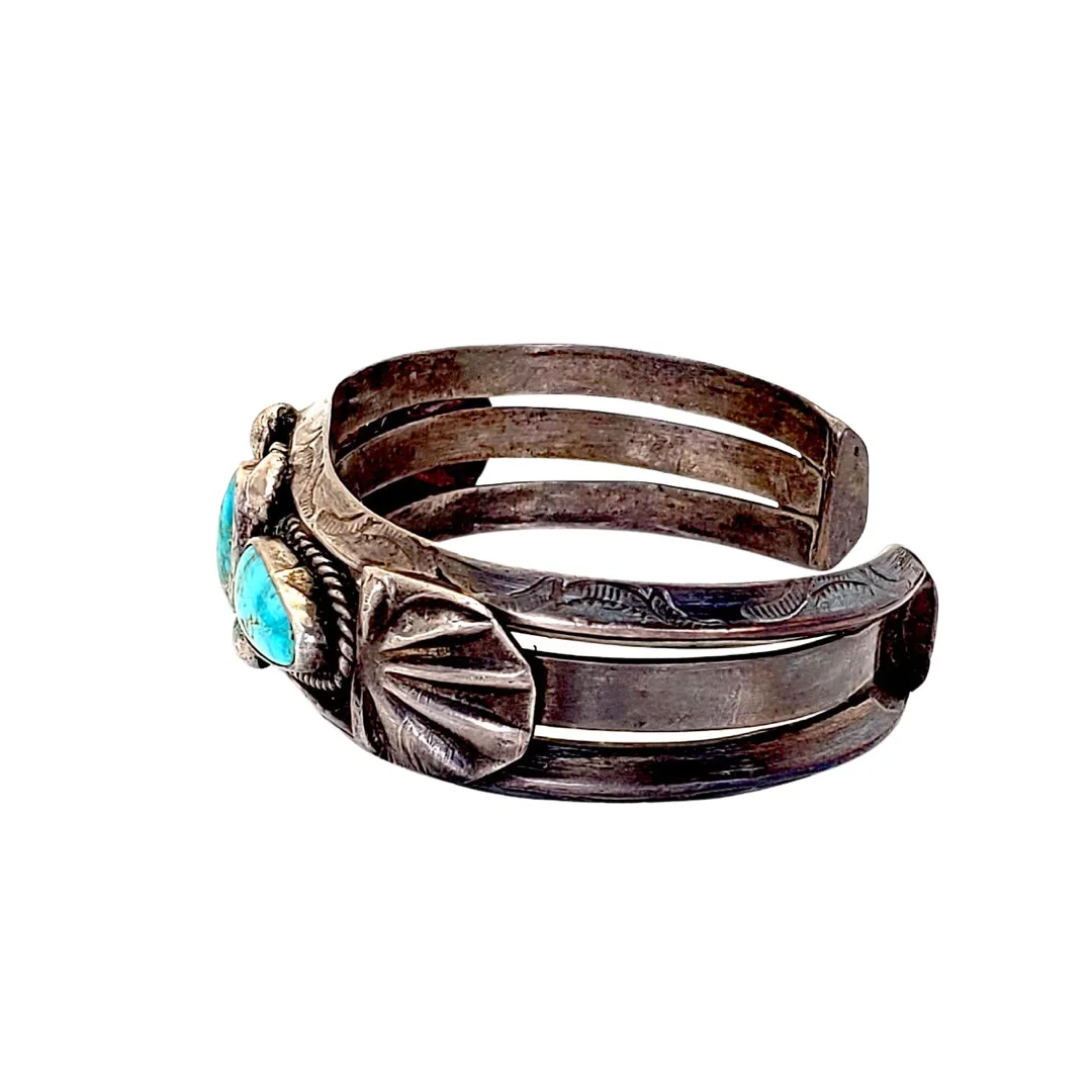 VINTAGE Navajo 3 Stone Cuff Bracelet