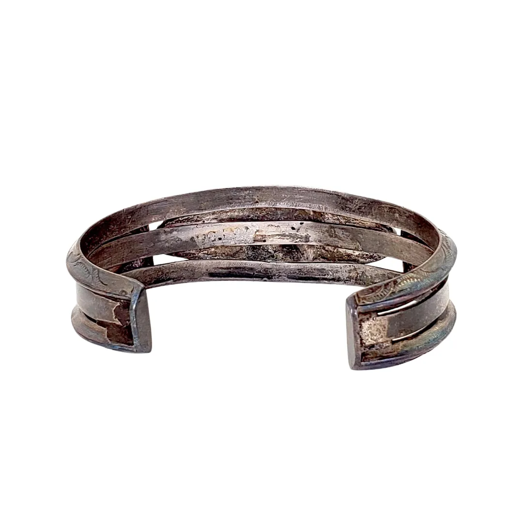 VINTAGE Navajo 3 Stone Cuff Bracelet