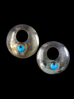 Vintage Sterling Silver Turquoise Post Earrings